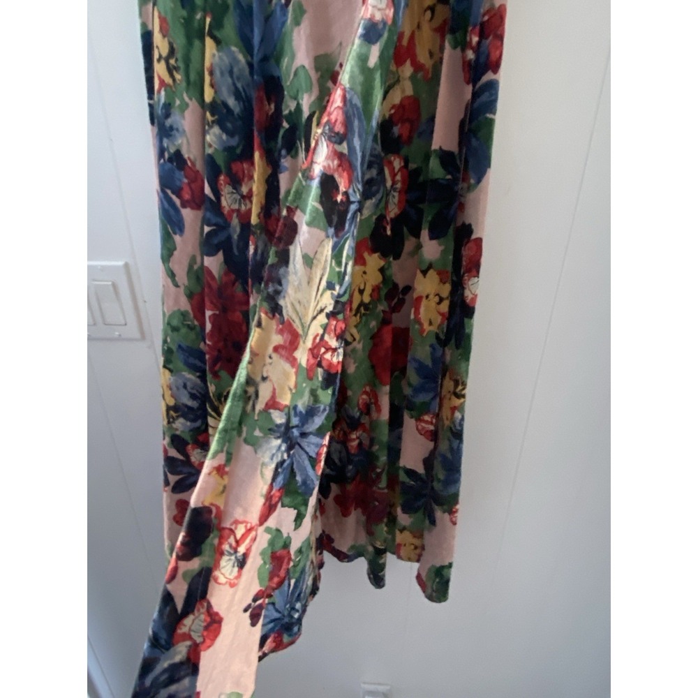 TYSA Floral 2-Piece Set: Smocked Crop Back Tie Top & Midi Wrap Skirt Rayon Boho - Picture 4 of 9